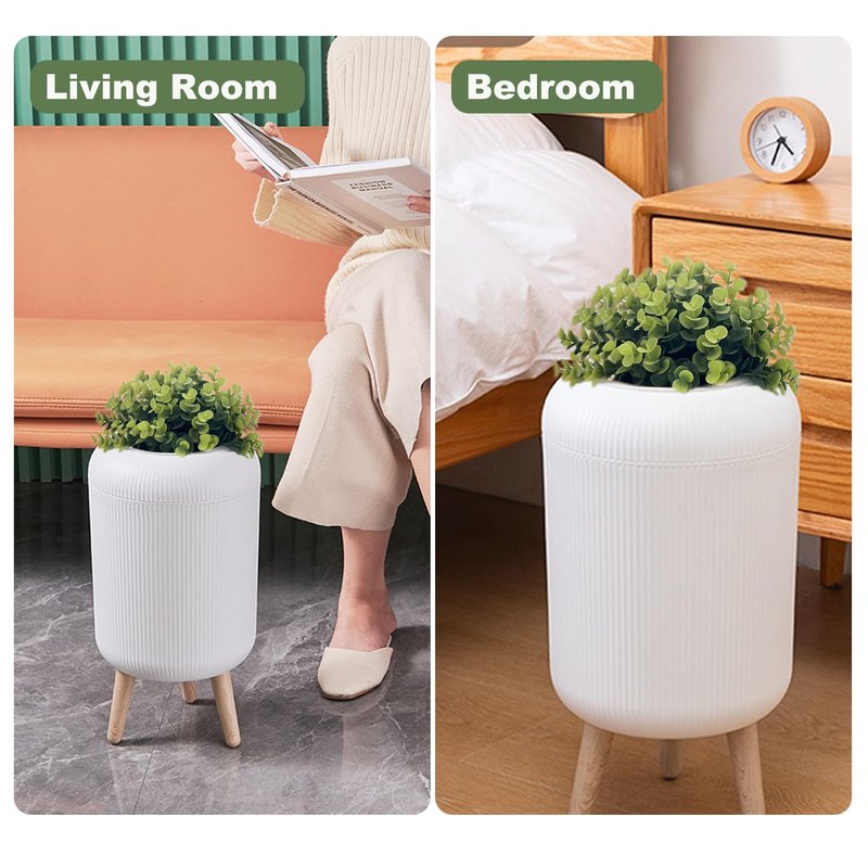Yatmung Dog Poop Trash Can Outside - 2.5 Gal Bathroom Trash Can with Lid - Bedroom Garbage Can - Small Pet Waste Container with Lid - Outdoor, Office, Living Room - Plant Styled Dog Poop Bucket