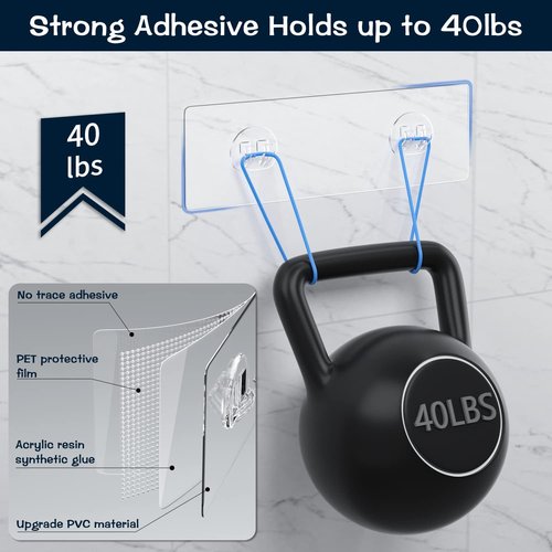 AKTECKE Shower Caddy - Adhesive Strip Replacement Pack of 4 for Easy Organization