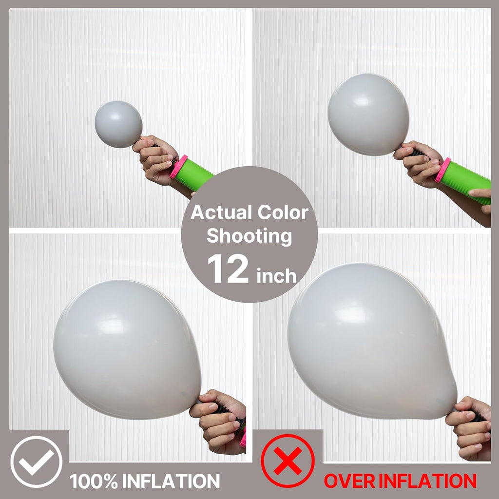 PartyWoo Gray Balloons - 152-Piece Matte Gray Latex Balloon Arch Kit | Perfect for Baby Showers, Graduations, Weddings & Birthdays