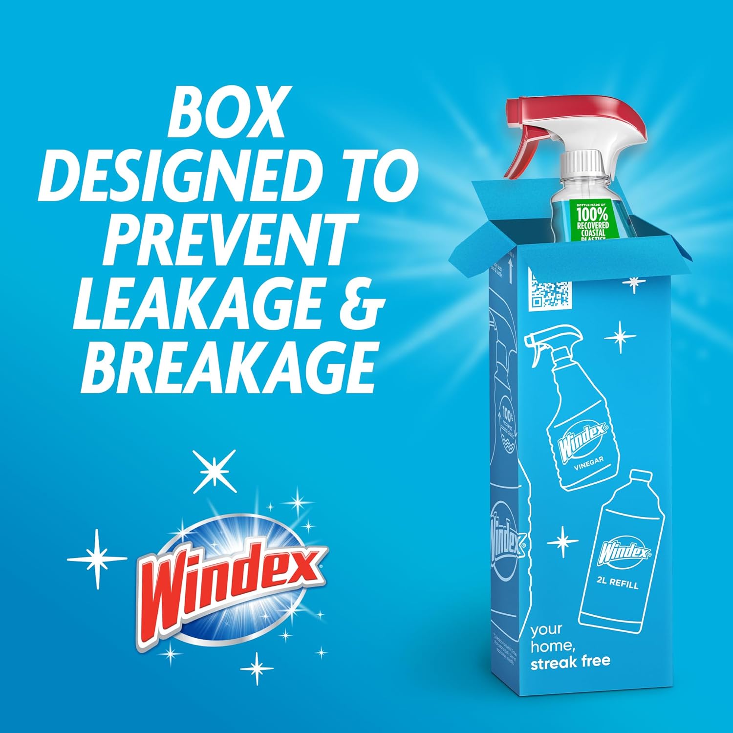 Windex Glass Cleaner Spray - Original Blue Scent | Prevents Leakage & Breakage | 23 Fl Oz (Pack of 2)