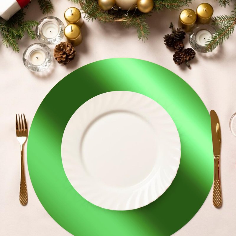 Tarklanda 100 Pcs Round Sliver Placemats, 13.3" Mirror Foil Decorative Dining Table Place Mats Mirrored Disposable Paper Placemat for Wedding Bridal Shower Christmas Birthday Party Table Decor