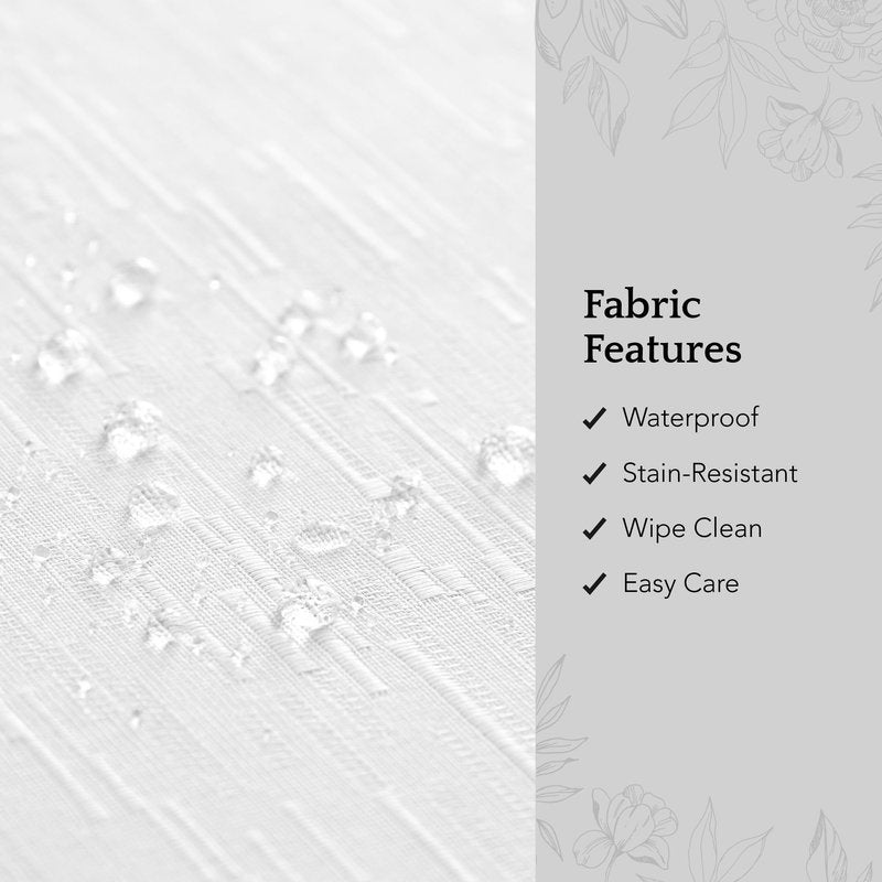 Elrene Home Fashions Continental Solid Texture Water, Stain & Wrinkle Resistant Tablecloth, 60"X144" Rectangle, White