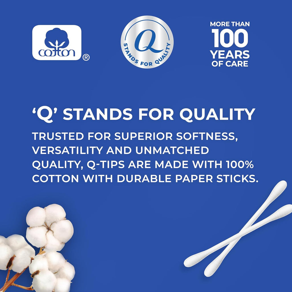 Q-tips Cotton Swabs - 100% Pure Cotton for Hygiene & Beauty Care | 625 Count Pack