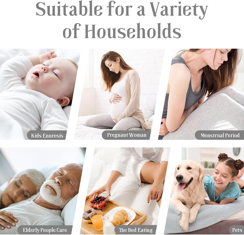 Skiennix Waterproof Mattress Protector - Noiseless & Breathable Queen Size Pad | Deep Pocket 6"-18" Depth (Gray)