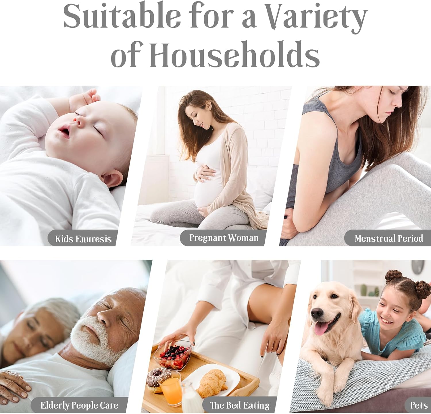 Skiennix Waterproof Mattress Protector - Noiseless & Breathable Queen Size Pad | Deep Pocket 6"-18" Depth (Gray)