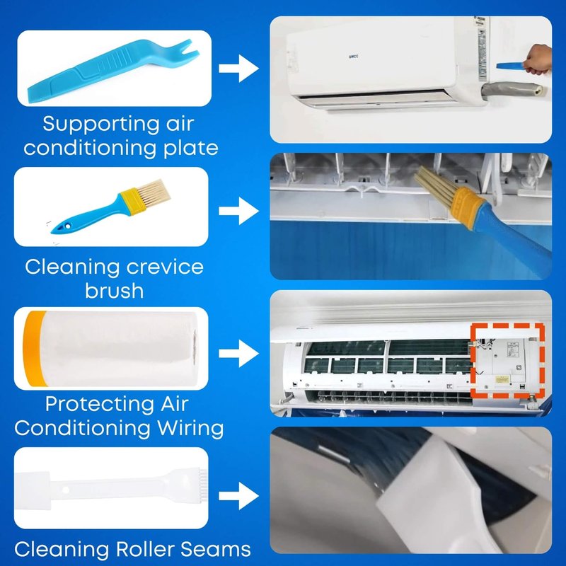 Oiktylr 18pcs Mini Split Cleaning Kit Bag, Waterproof AC Cleaning Cover with Storage Bag, PVC Air Conditioner Cleaning Bib with 2L Pressure Sprayer, HVAC Minisplit Cleaning Kit (Large)