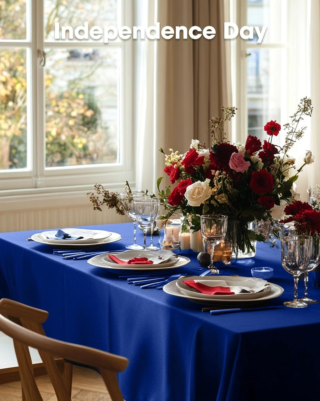 Pureegg Disposable Plastic Tablecloths - 54 x 108 Inch, Leakproof & Sturdy for Graduation Parties | Navy Blue, 8 Pack