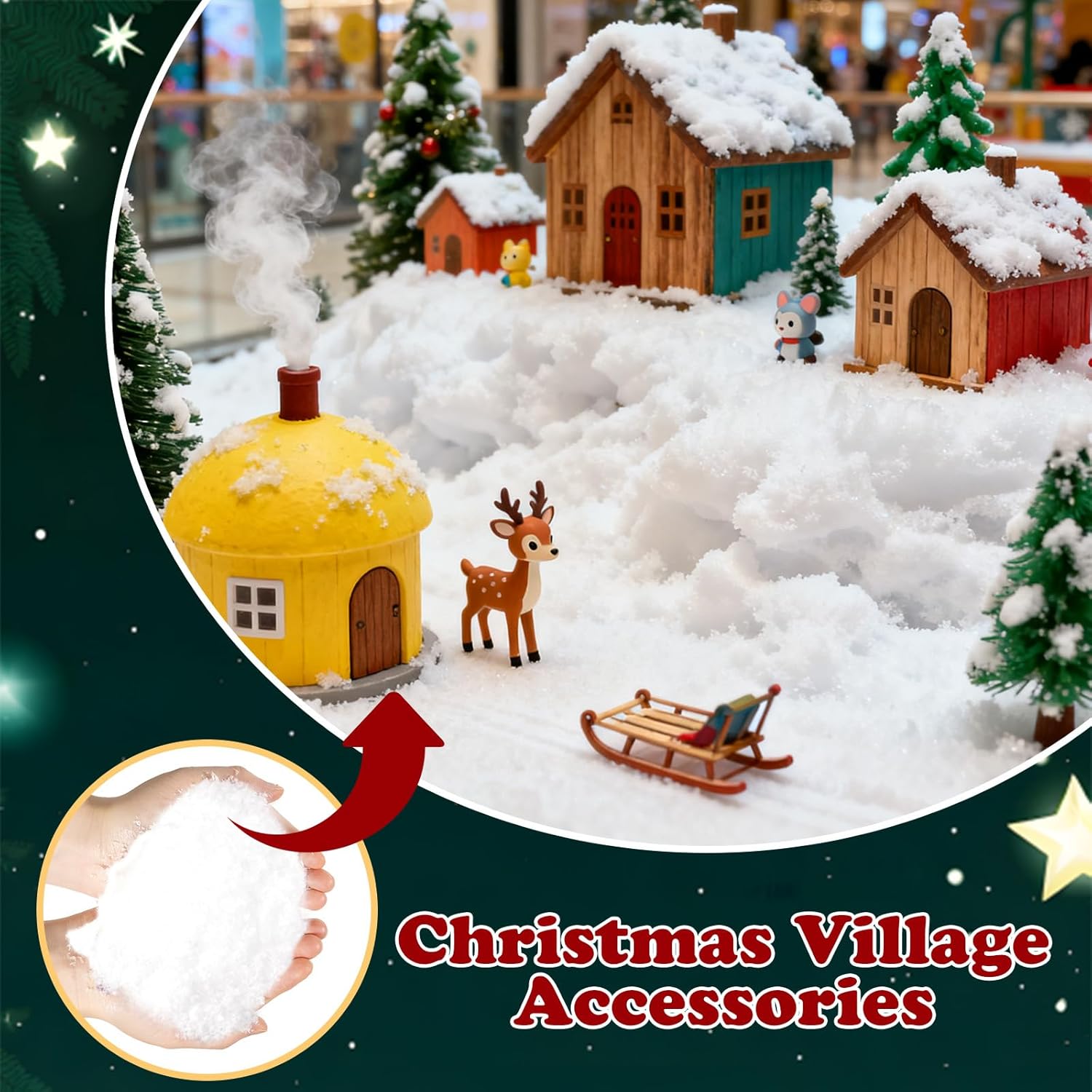 Warmtree Fake Snow Decoration - Sparkling Artificial Snow for Christmas | 200g Gift Filler & Holiday Decor