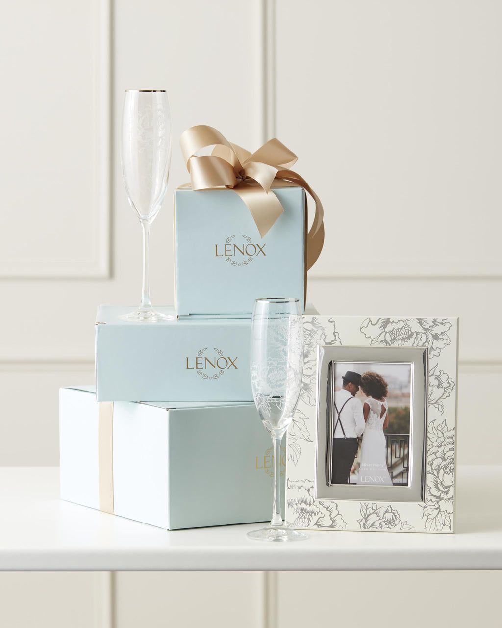 Lenox 886922 Silver Peony Toasting Flute