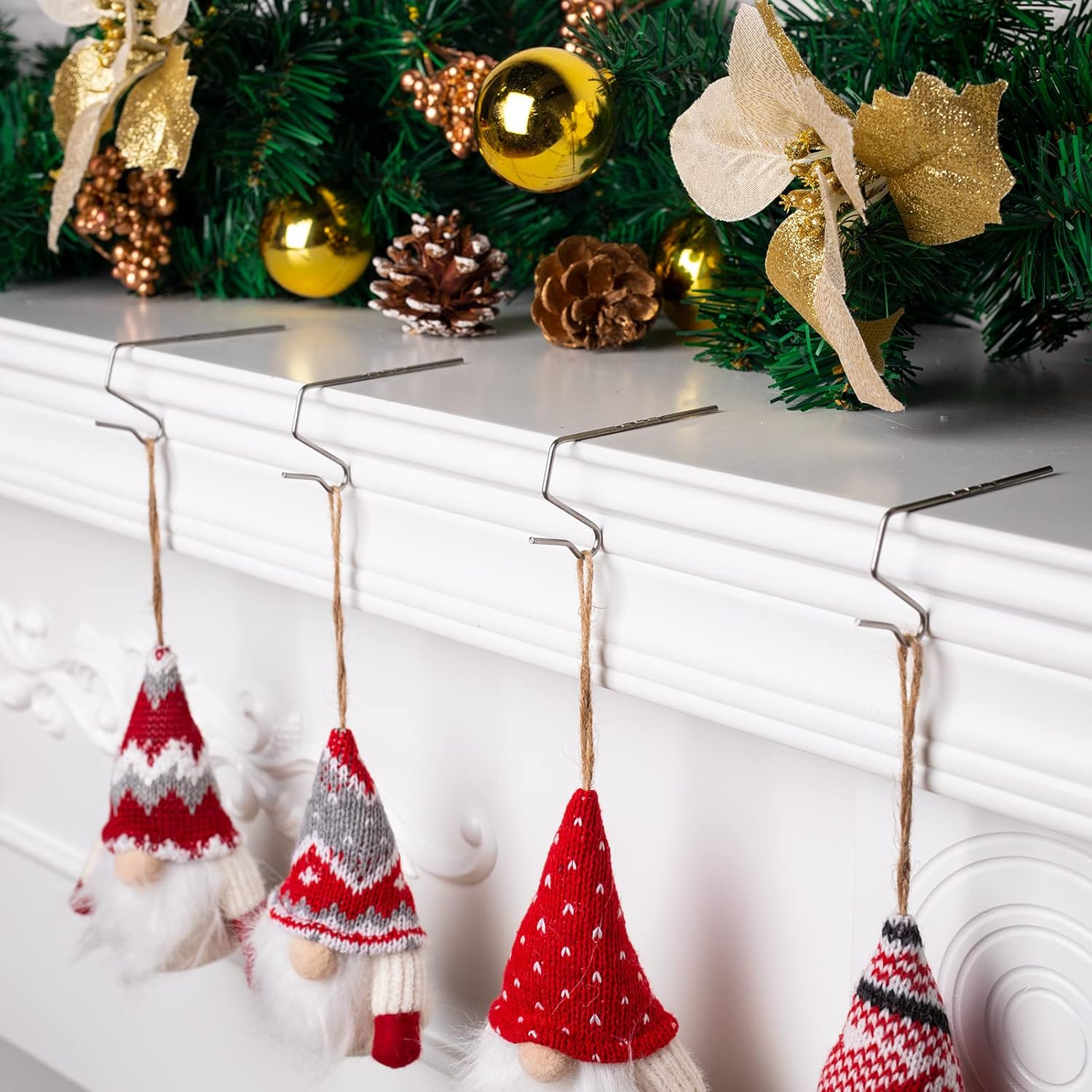 Skiennix 100-Count Metal Gutter Hooks - Durable Outdoor Christmas Light Hangers for Eaves & Fences
