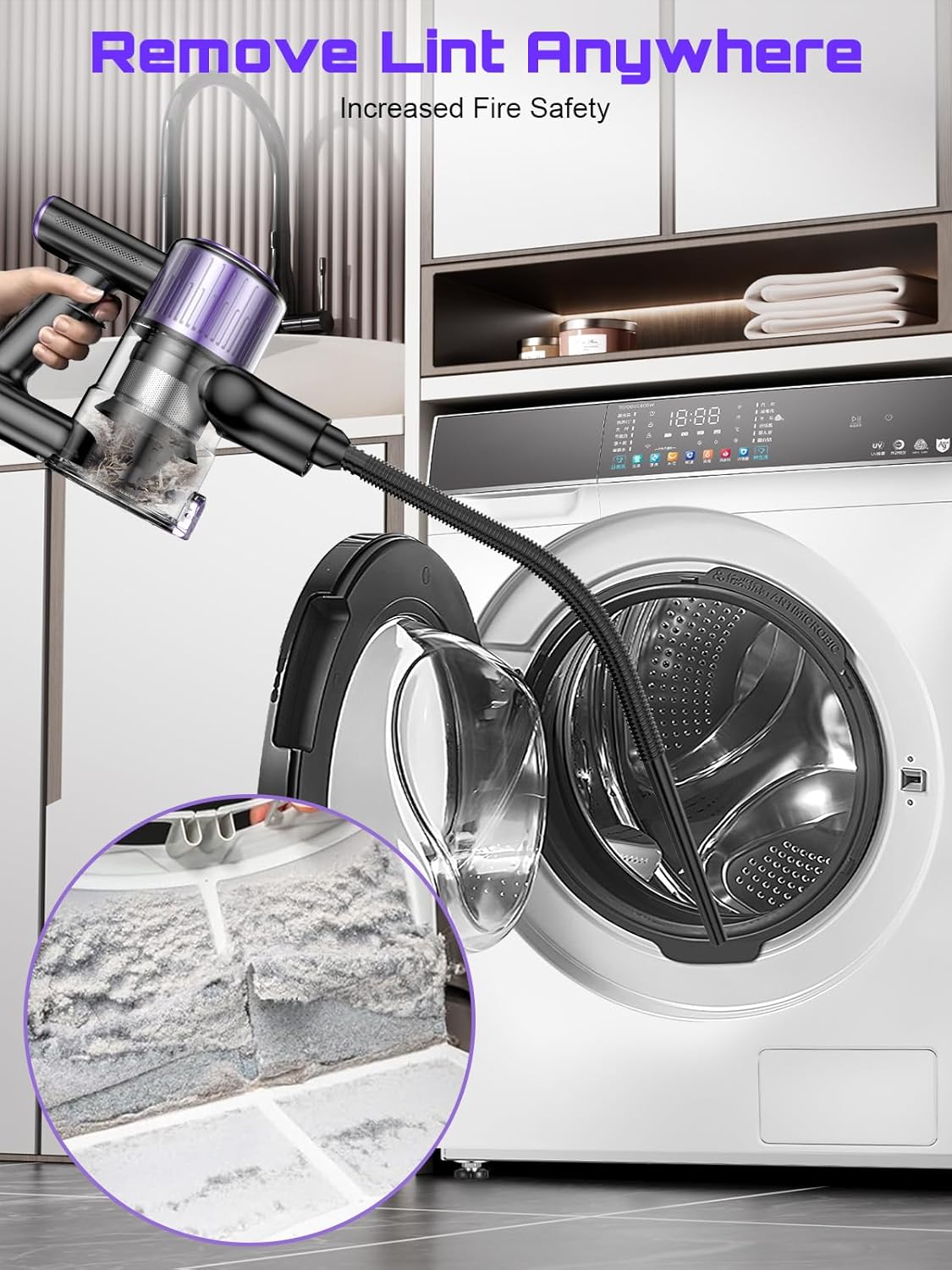 OIRFND Cordless Vacuum Cleaner - 10-in-1 Lightweight Stick Vacuum with Powerful Suction & LED Light | Ideal for Home & Carpets
