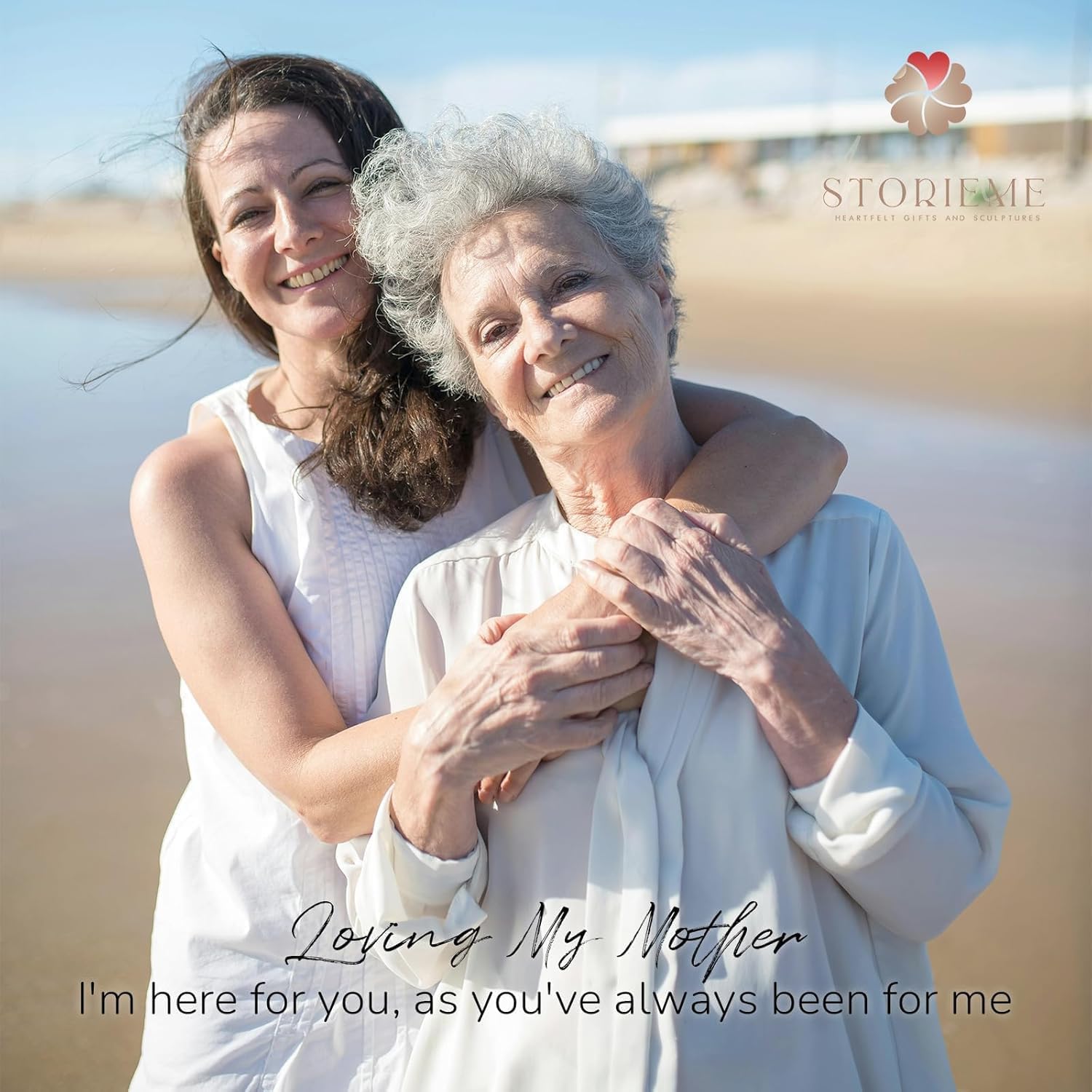 Storieme Hand-Painted Mother Daughter Figurine | 7.7" Sentimental Birthday Gift & Home Decor