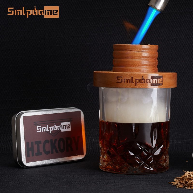 Cocktail Smoker Kit, Old Fashioned Smoker Kit for Bourbon Whiskey Drink, Smoker Infuser Kit with 4 Flavors Wood Chips, Birthday for Husband, Men, Dad