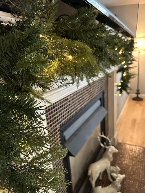 Christmas Garland with 50 Lights 9 Ft, Prelit Xnas Garland with Cypress Leaf, Battery Operated Christmas Decor for Mantle Staircase Indoor and Outdoor (Tips-A-Plug-in)