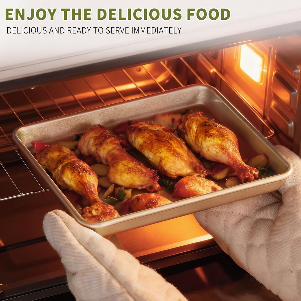 Oster Toaster Oven Replacement Trays - Non-Stick Carbon Steel Bakerware Set | 8.7" x 6.5" | 2 PCS