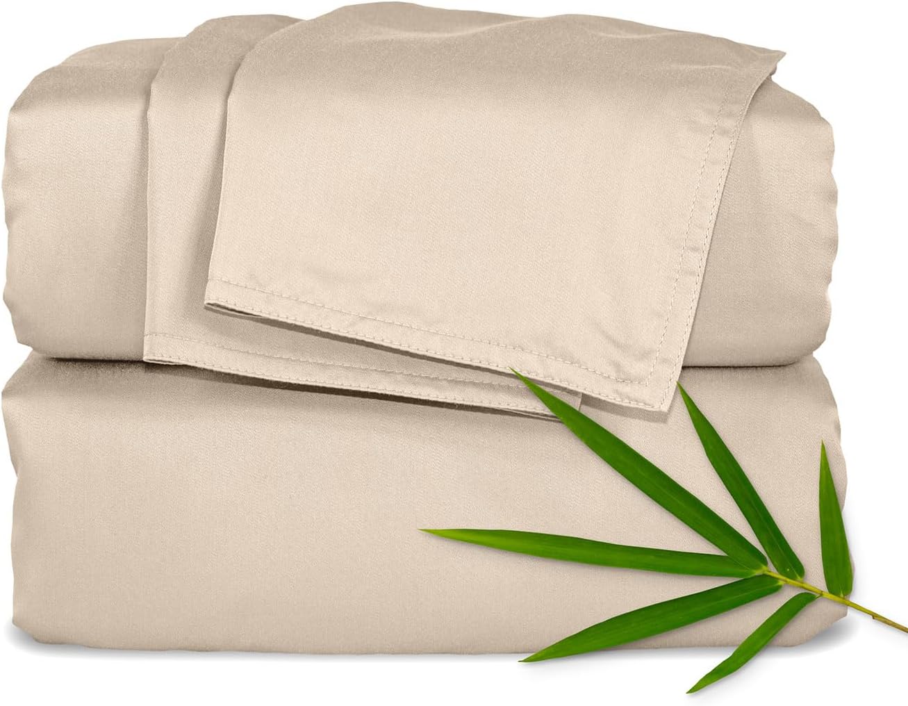Pure Bamboo Full Bed Sheet Set - 100% Organic Viscose, Luxuriously Soft & Cooling, Almond Color