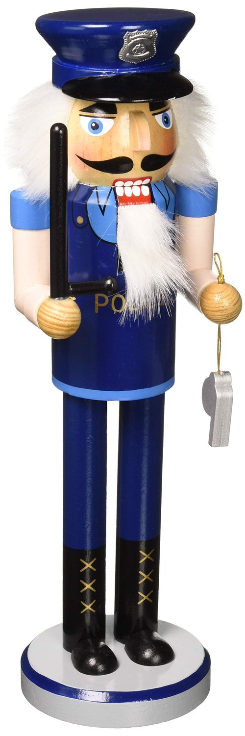 Santa's Workshop 70060 Policeman Nutcracker, 14" Tall, Blue/Black
