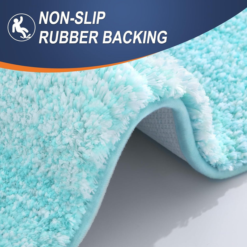 OLANLY Large Bathroom Rugs - Extra Soft Microfiber Mat, Quick Dry & Machine Washable, 44x32, Teal