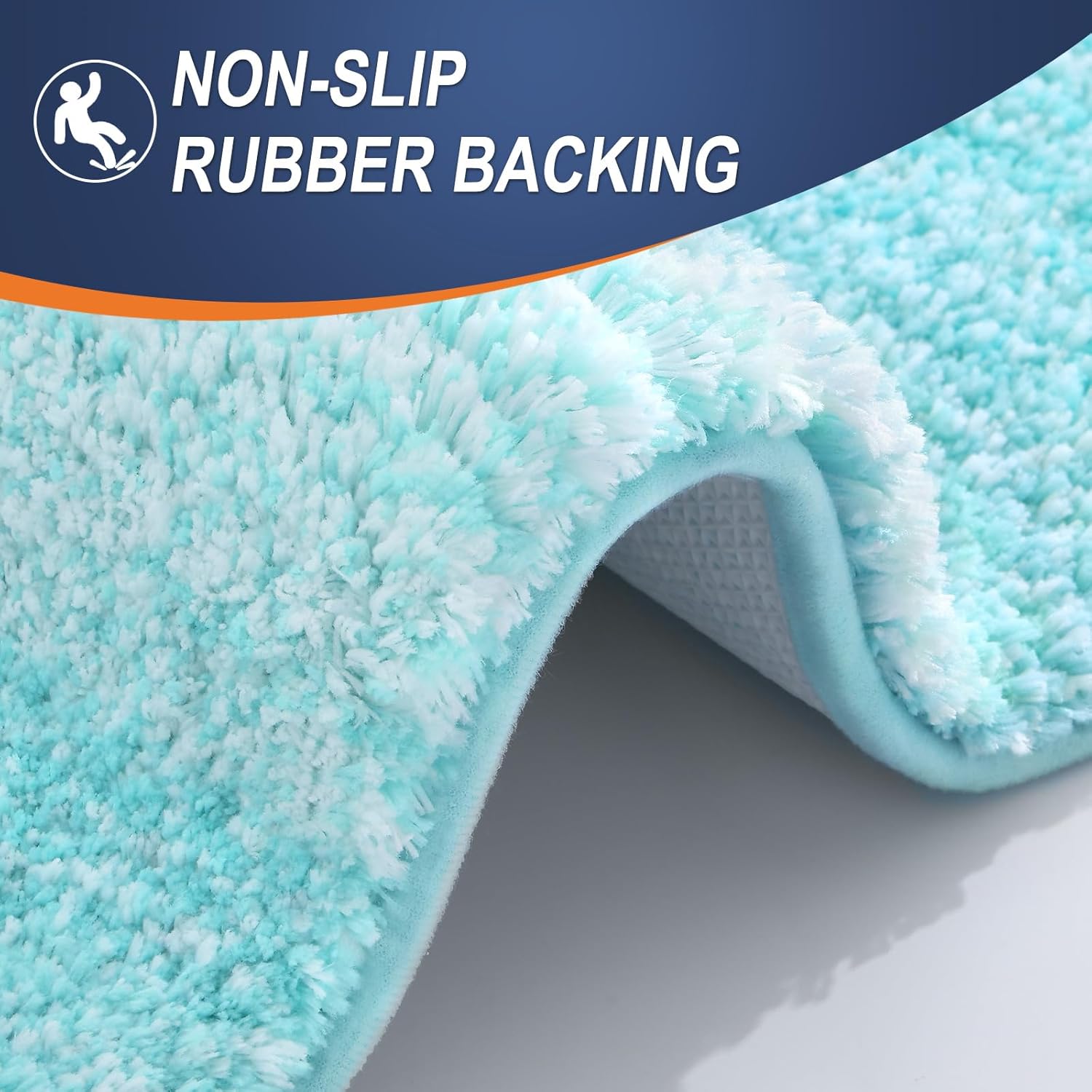 OLANLY Large Bathroom Rugs - Extra Soft Microfiber Mat 40x24 | Quick Dry & Machine Washable - Teal