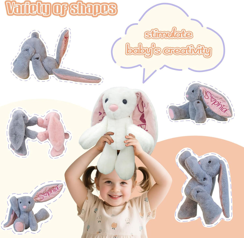 Personalized Bunny Plush - Custom Stuffed Animal with Embroidered Name | Perfect Gift for Babies & Toddlers