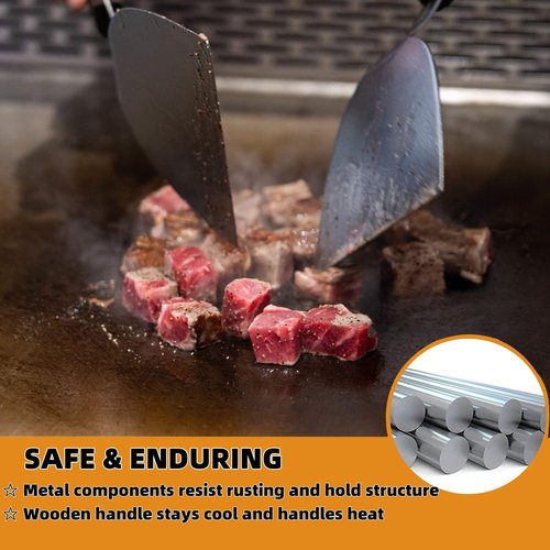 Professional 3-Piece Metal Spatula Set, Stainless Steel Slotted Fish Turner with Wooden Handle, Kitchen Flipper for Perforated and Slotted Cooking Utensils