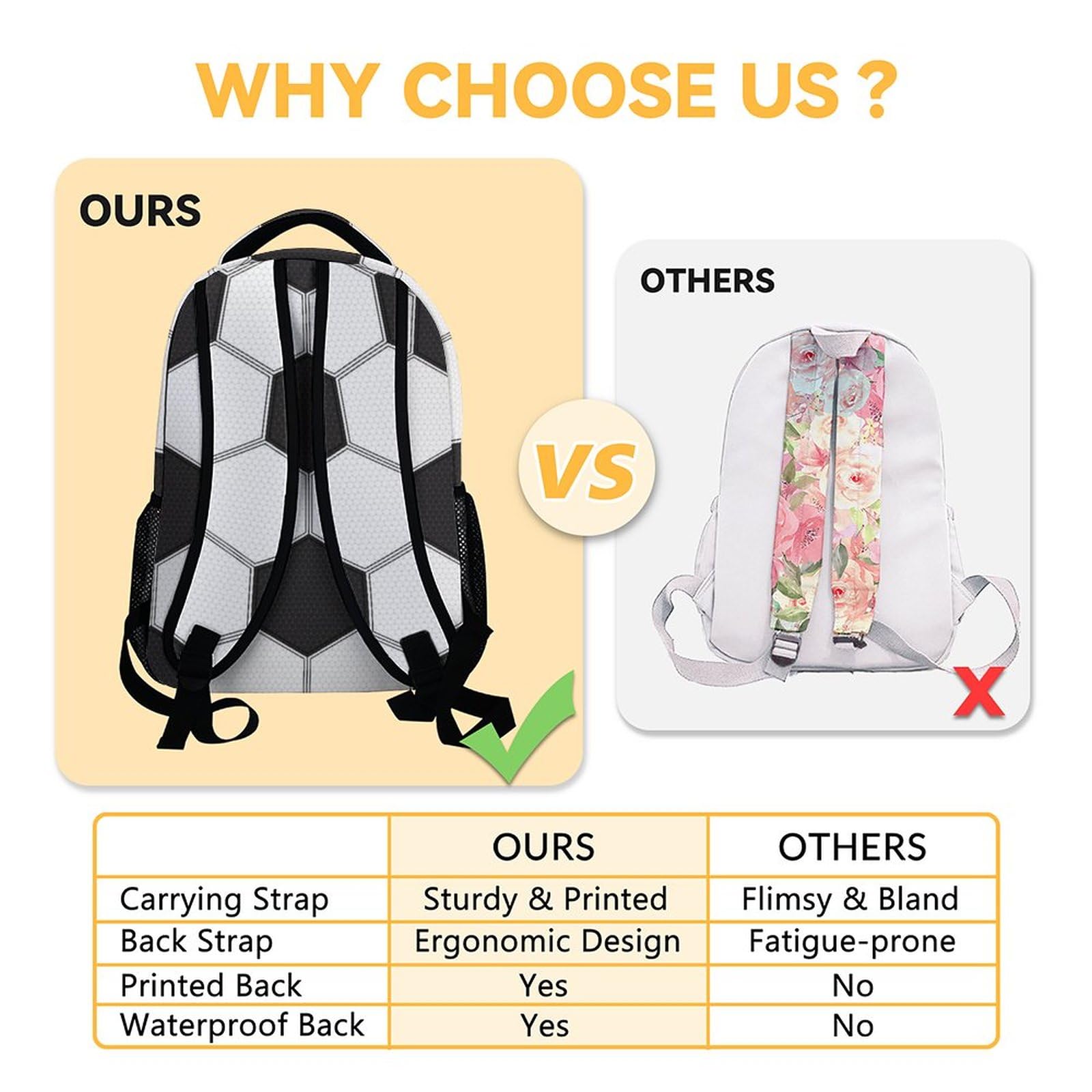 NICEFORNICE Soccer Backpack for Kids, 17 Inch Sport Backpacks for School, Black Lightweight Bookbag for Boys