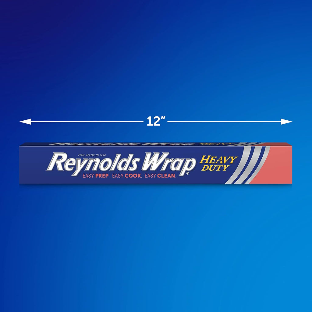 Reynolds Wrap Heavy Duty Aluminum Foil - Thick, Durable Foil with Easy Open Tab | 12 Inches Wide, 50 Sq. Ft.