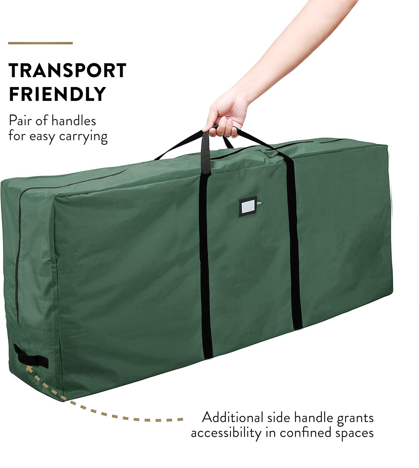 ZOBER Christmas Tree Storage Bag - Fits 9 Ft Artificial Trees - Waterproof & Tear-Proof - Green