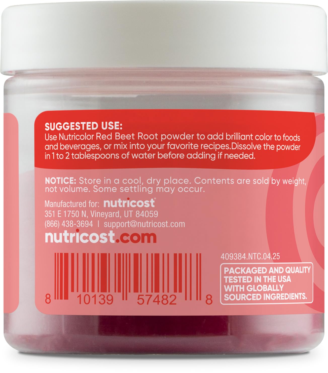 Nutricost Red Plant-Based Food Coloring | Beet Root Powder - 75 Servings for Vibrant Food & Beverages