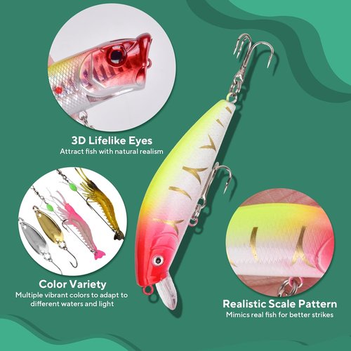 Fishing Advent Calendar 2025 - 24-Day Countdown Tackle Set with Lures for Fishermen & Boys