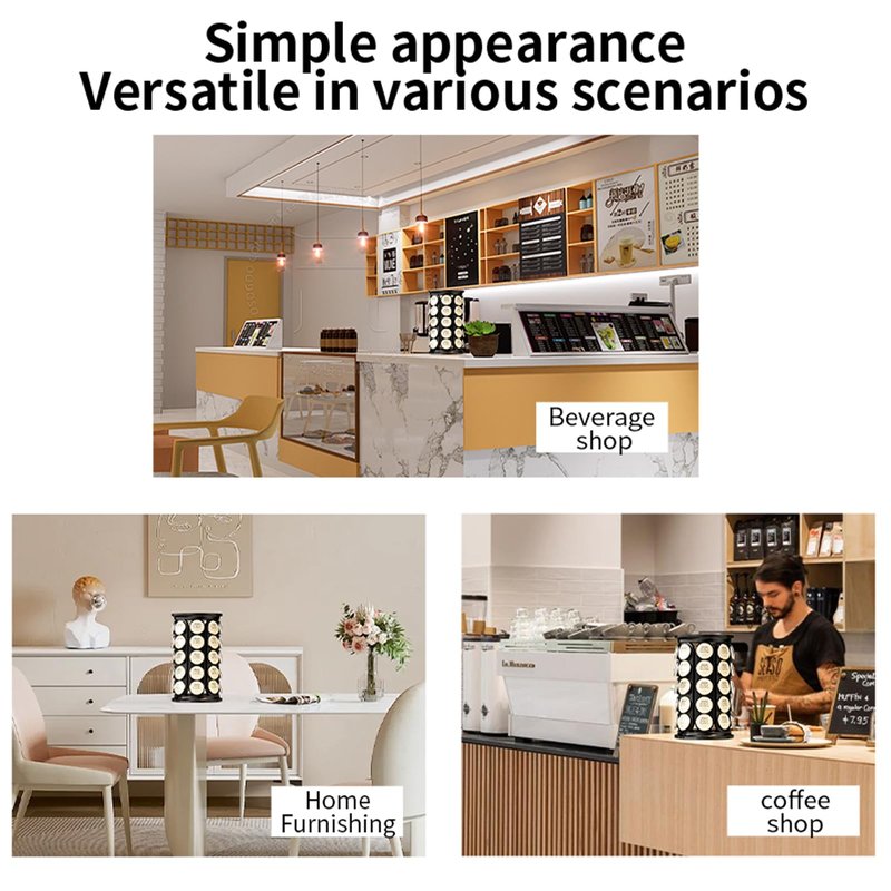 Vurlexat Coffee Pod Storage Compatible with Keurig Kcup Cafe Carousel, 360° Rotating K Cups Pods Carousel Holder, Kcup Storage Organizer Stand with 40 Keurig Kcup Pods (Black)