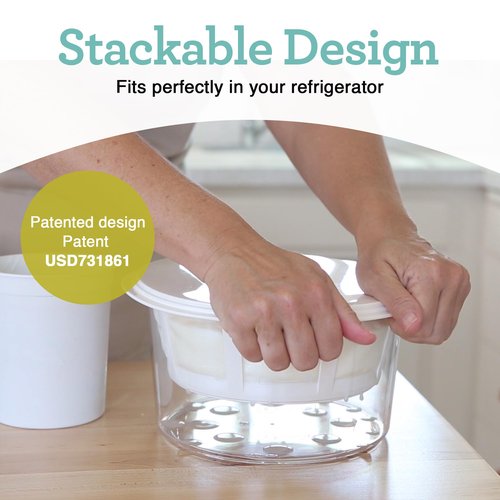 Euro Cuisine GY50 Greek Yogurt Maker with Ultra Fine Mesh Strainer Basket, BPA Free, Patented Greek Yogurt Strainer for Homemade Greek Yogurt (White)