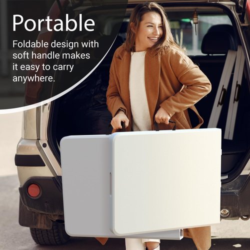 6FT Heavy Duty Folding Table by [Brand Name] - Portable with Built-In Handle & Steel Legs for Events, Picnics, and More