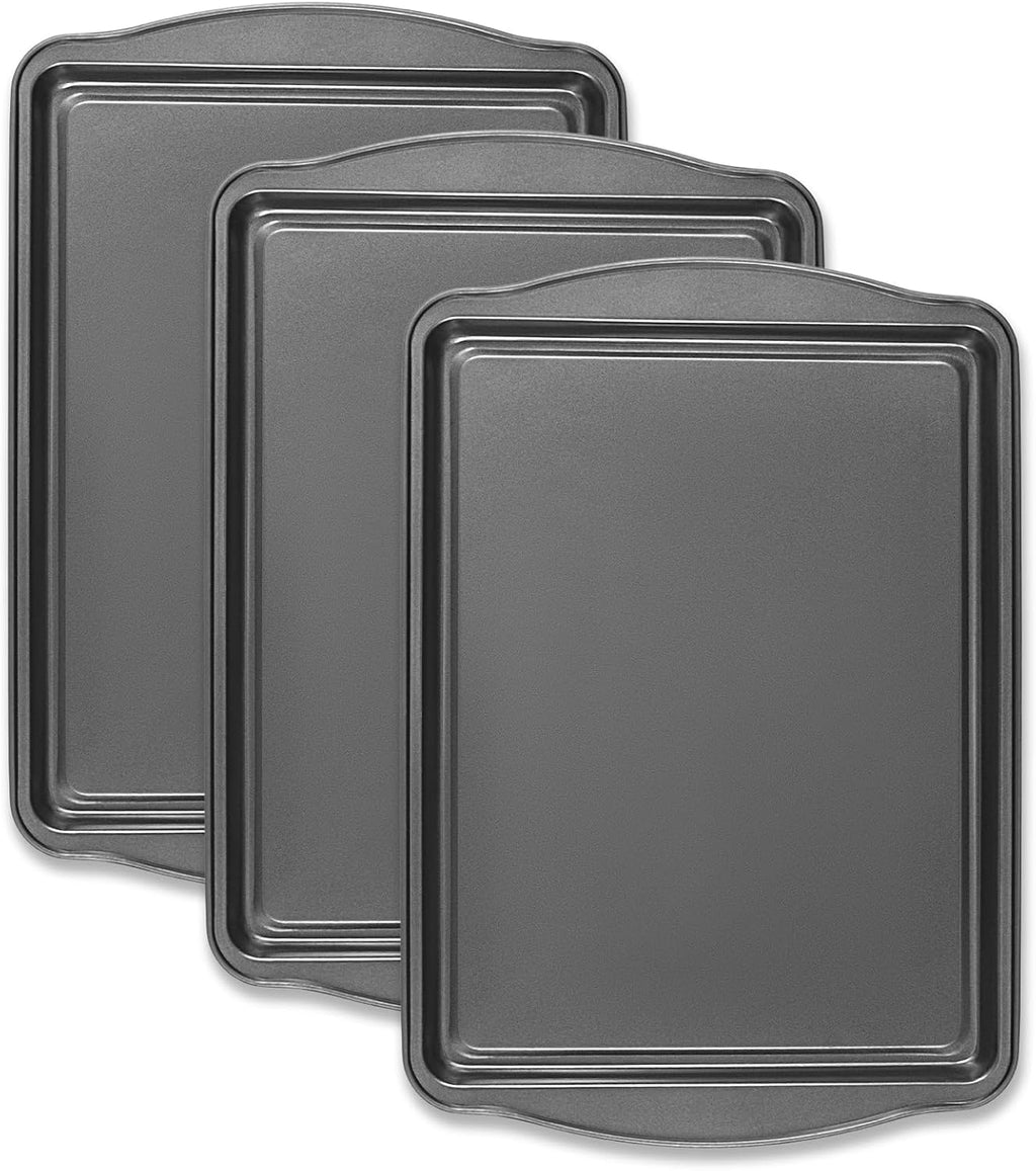 Skiennix Baking Pan Set - Nonstick Carbon Steel Cookie Sheets, 17 Inch, Rust & Warp Resistant, Easy Clean