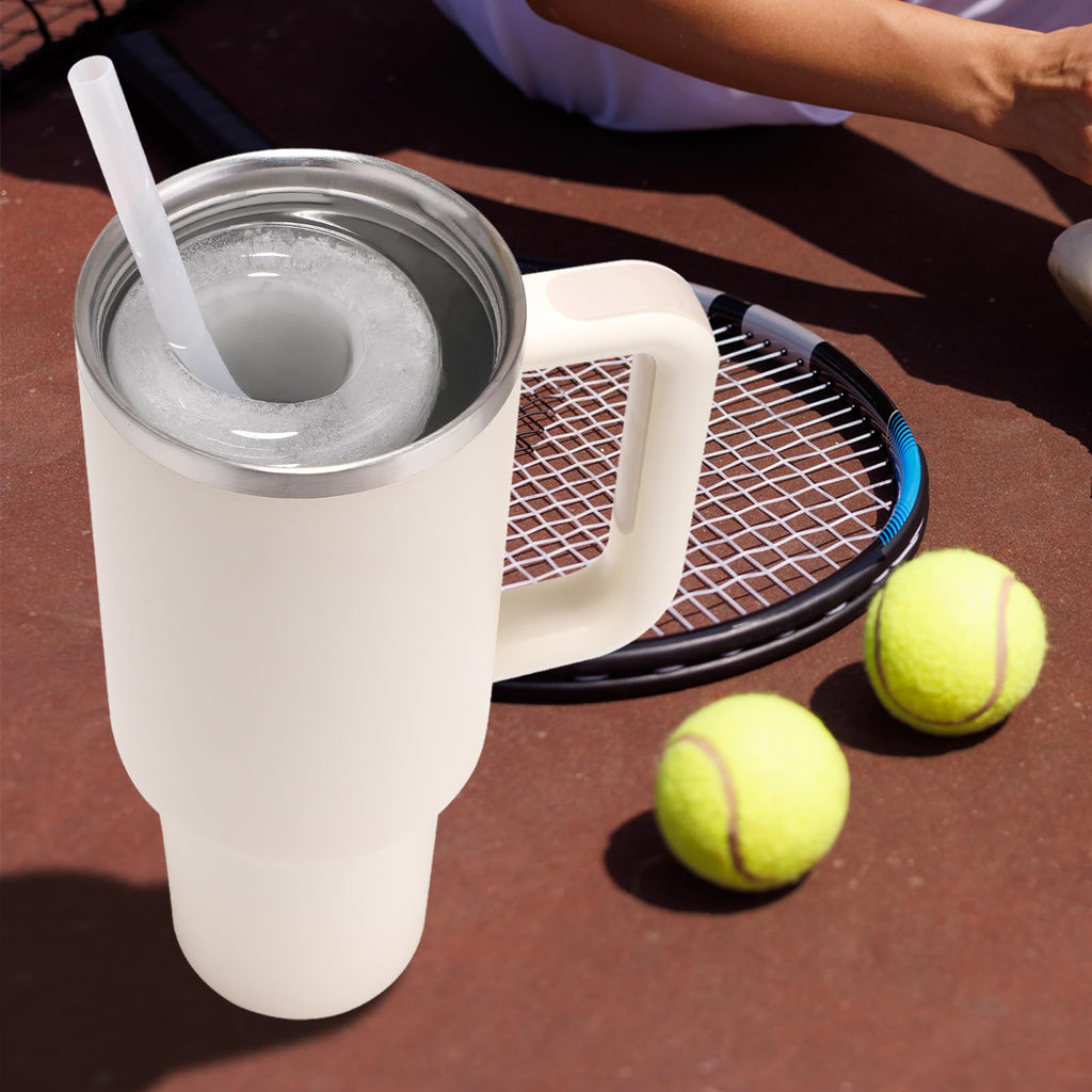 Ice Mold for Stanley Cup, Silicone Ice Cube Tray for Stanley Cup 30oz-40oz, Tumbler Ice Mold with Lid and Bin, Easy Release Cylinder Ice Cube Mold, 1 Pack, Rose Quartz