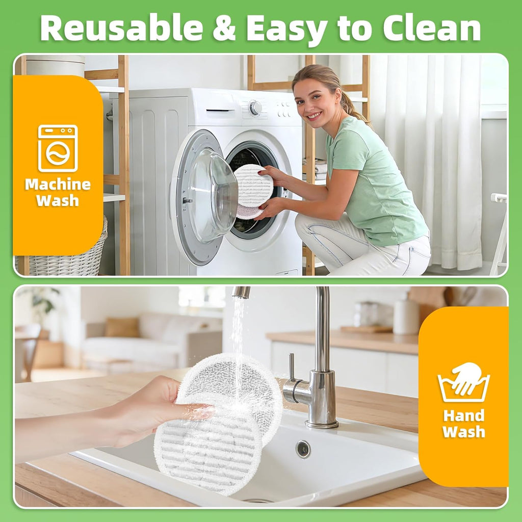 Shark Steam Mop Replacement Pads - 8 Pack Dirt Grip Soft Scrub Washable Pads for All Sealed Hard Floors | Fits Models S8201, S8001, S8002BRN, S7001, S7201, S7000AMZ, S7000, S7020