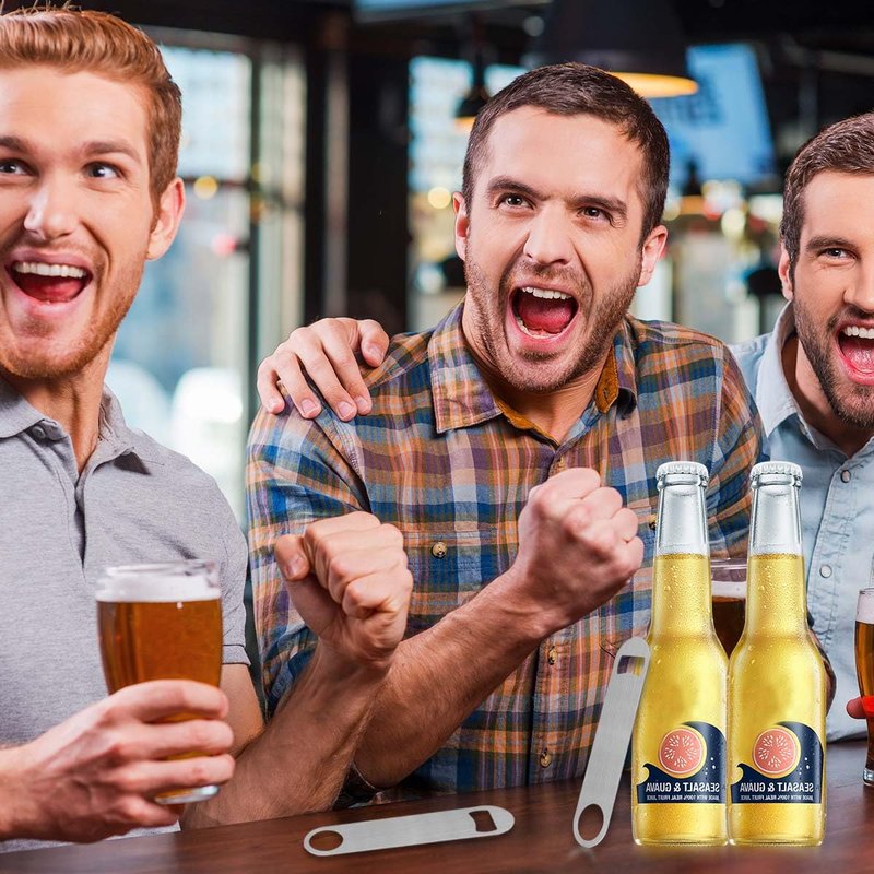KISEER Heavy Duty Stainless Steel Flat Bottle Opener, 8 Pack Beer Bottle Opener for Kitchen, Bar or Restaurant