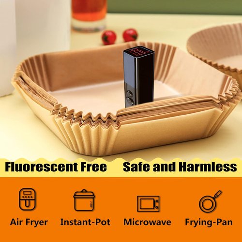 Air Fryer Liners - Non-Stick 10 Inch Square Disposable Parchment Paper | Oil Resistant & Waterproof