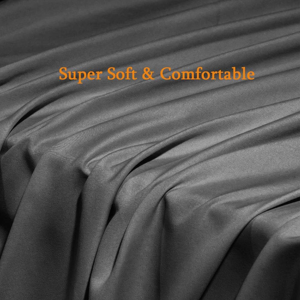 SONORO KATE Bed Sheet Set - Super Soft Microfiber 1800 Thread Count | Luxury Dark Grey Queen Size, Deep Pocket