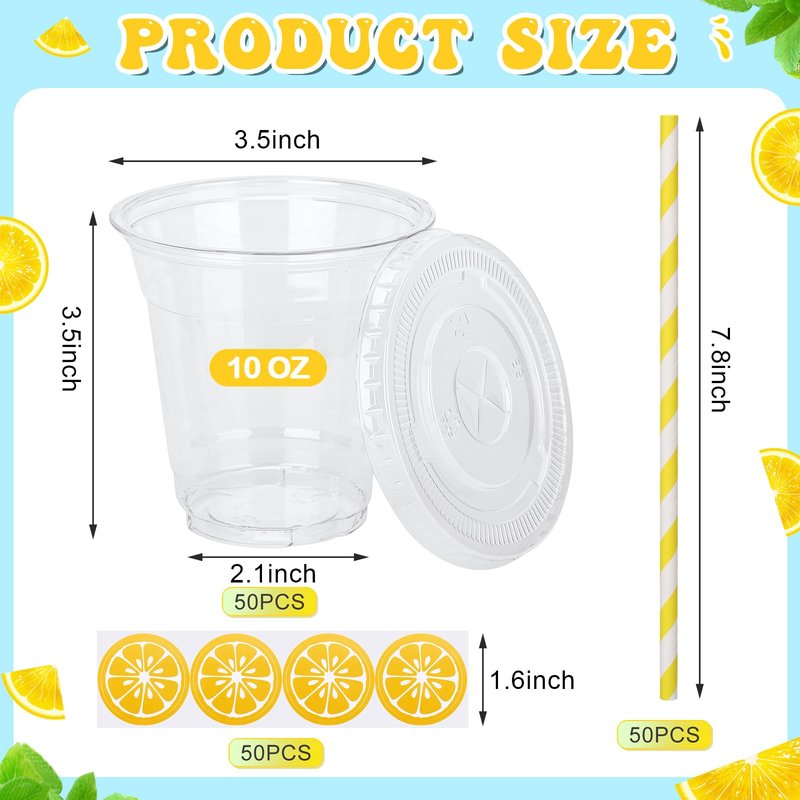 Mumufy 2.3 Gallon Plastic Beverage Dispenser with Spigot 50set Disposable Cup Lemonade Sticker and Lid Straw Juice Pitcher Jug Beer Dispenser Refrigerator for Halloween Oktoberfest Outdoor Party