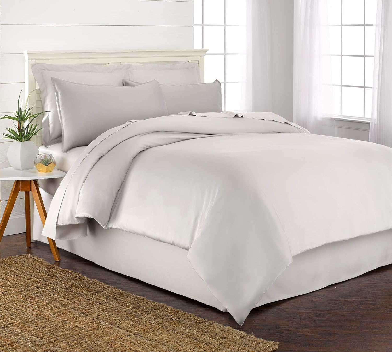 Pure Bamboo King Duvet Cover Set - 100% Organic Viscose, Luxuriously Soft & Cooling | 3 Pieces, White