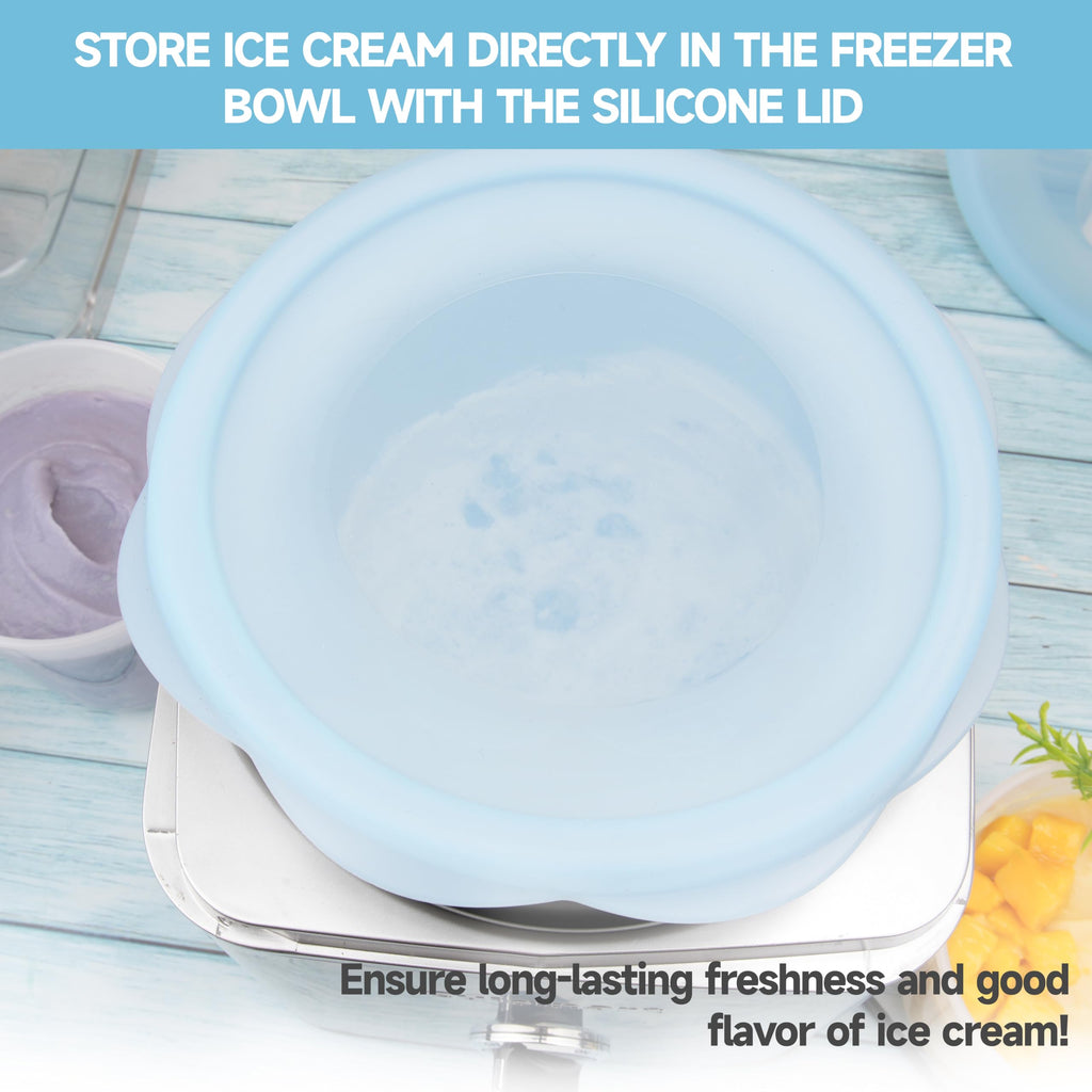 KIICII Silicone Lids for Cuisinart 2-Quart Freezer Bowl, 2 Pack Reusable Covers for Cuisinart lce Cream Maker, Dishwasher, Microwave & Freezer Safe, Kitchen Accessory