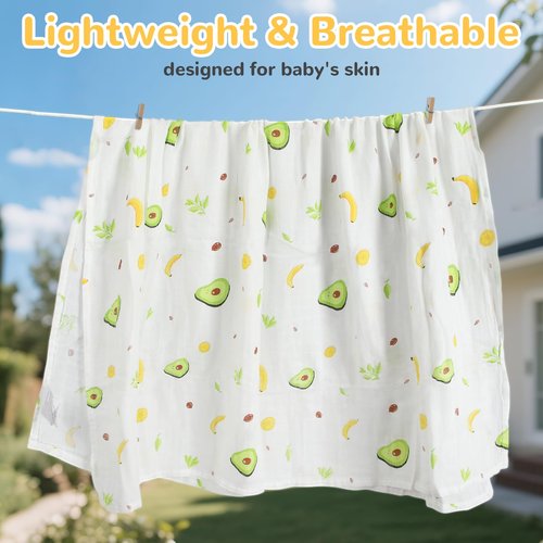 Abdtech Cotton Muslin Swaddle Blankets for Newborn - 4 Pack Breathable Receiving Blankets for Baby - 47''X47'' Large Soft Thin Unisex Baby Blanket Burp Clothes Baby Bath Towel Stroller Cover