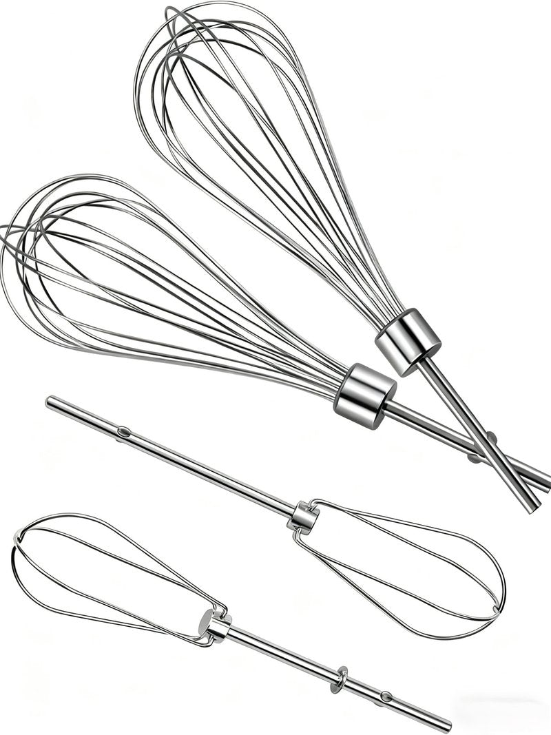 W10490648 Hand Mixer Turbo Beaters KHM2B (2 Pack) & KHMPW Stainless Steel Pro Mixer Whisk Attachment(2 Pack) Fit for Kitchen Mixer KHM Series by Fetechmate