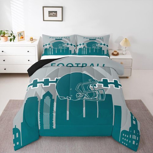 Erosebridal Sports Comforter for Boys,Football Bedding Set Twin Size,Football Players Comforter Sets,Sports Ball Game Duvet Insert with 1 Pillowcase Lightweight