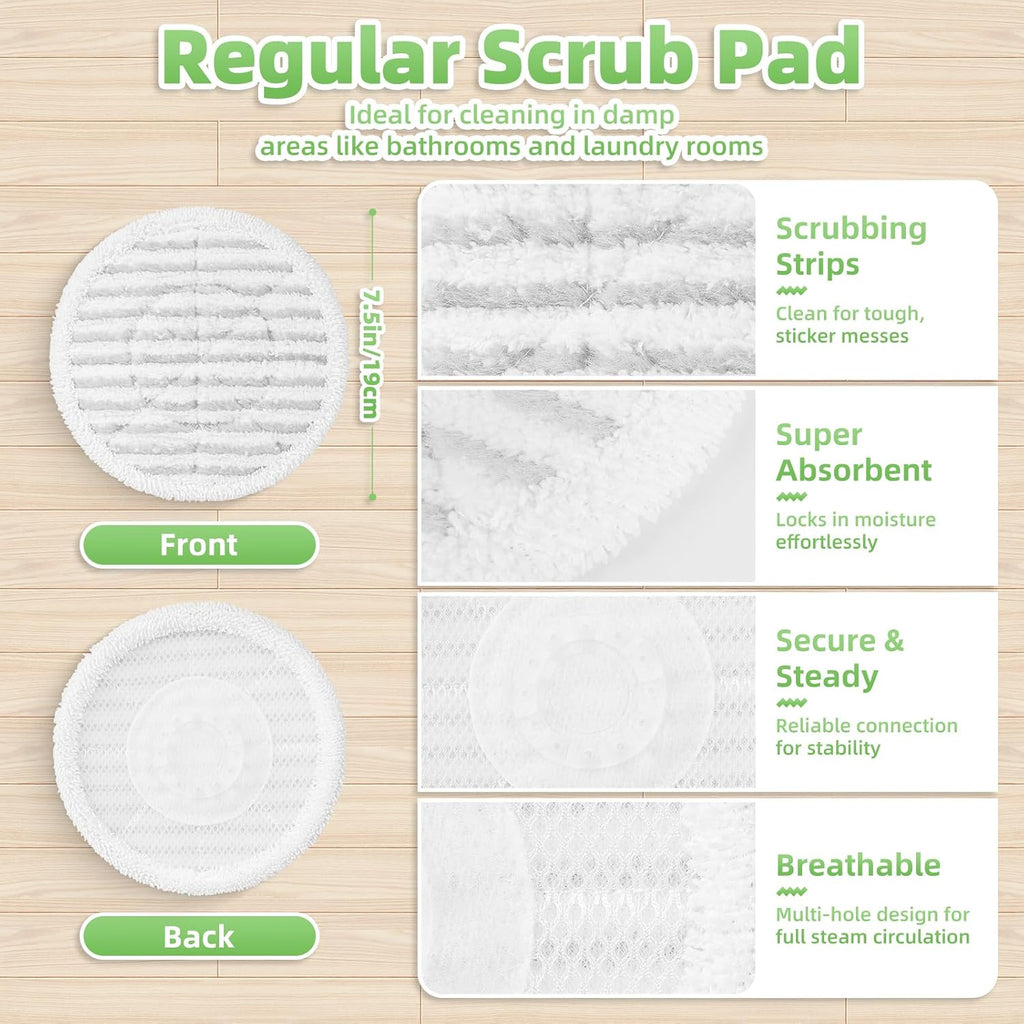 Shark Steam Mop Replacement Pads - 8 Pack Dirt Grip Soft Scrub Washable Pads for All Sealed Hard Floors | Fits Models S8201, S8001, S8002BRN, S7001, S7201, S7000AMZ, S7000, S7020
