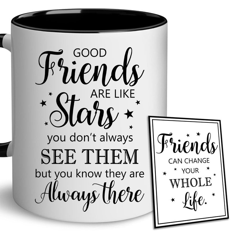 DEKIDOKA Best Friend Birthday Gifts for Women - Friendship Gifts for Women - Mothers Day Gift For Her, Friends Female, Besties - Friend Star Coffee Mugs - Good Friends are Like Stars