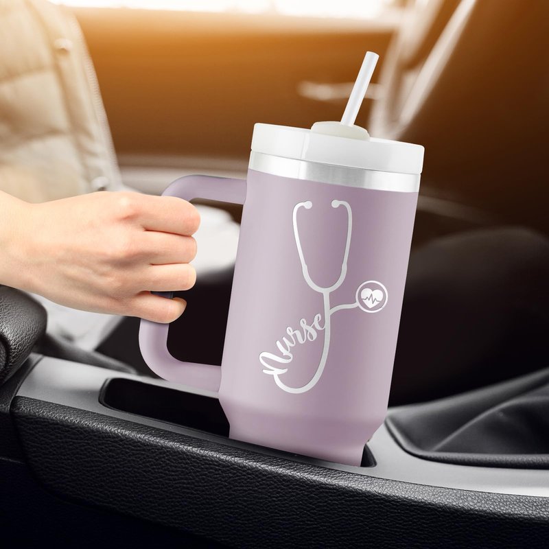 ROSTANTEN Nurse Gifts for Women, Nursing Student, Nurses Practitioner, Registered Nurses - Nurse Appreciation Gifts from Friends, Family, Coworker - 40oz Travel Cup Insulated Tumbler with Lid & Straw