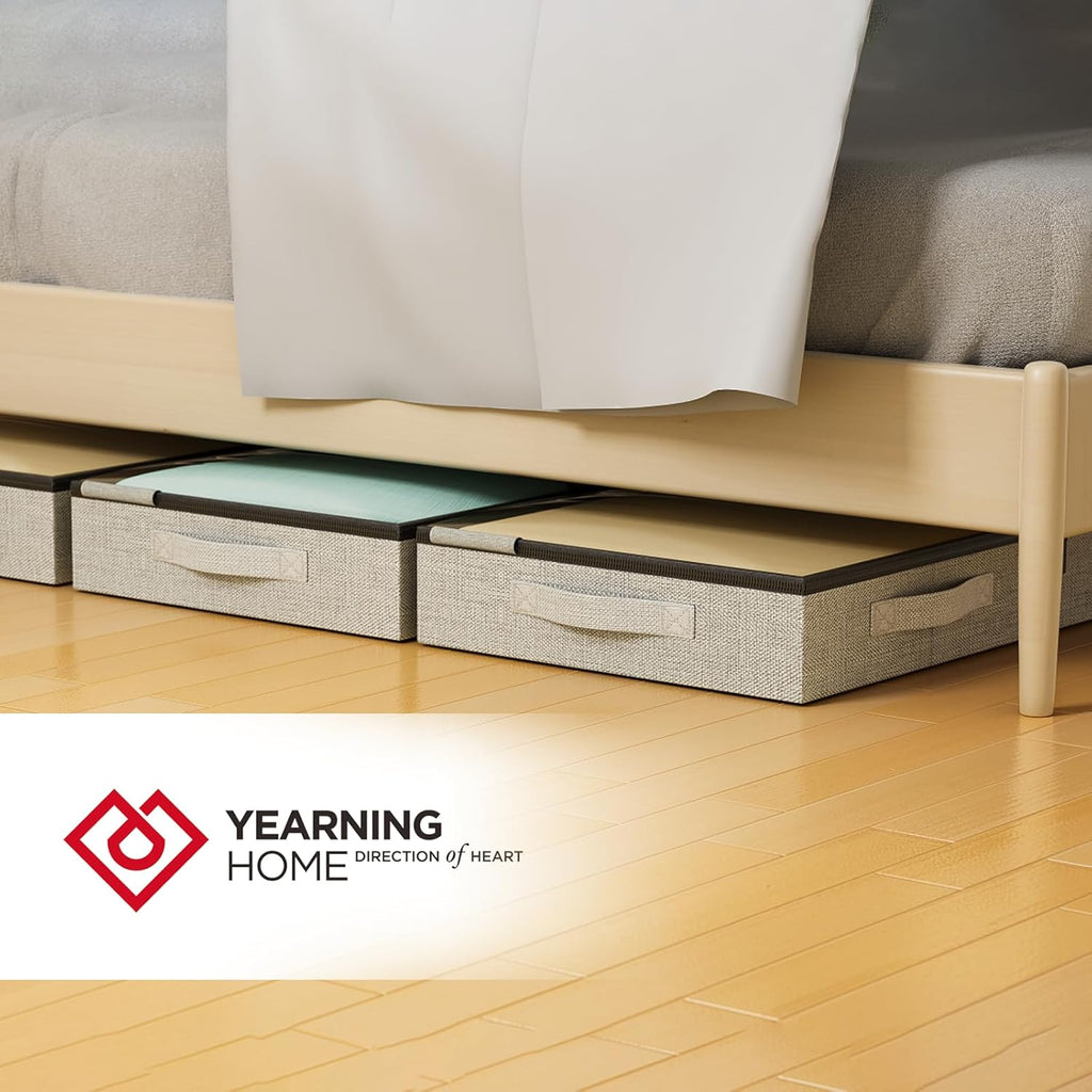 Skiennix Under Bed Storage Containers - Sturdy, Low Profile Design with Clear Windows - 4 Pack