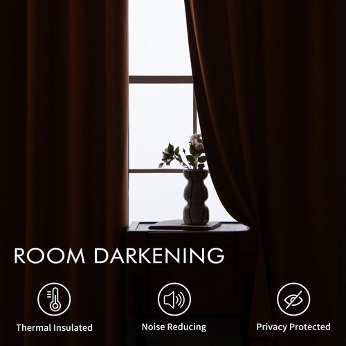 EMEMA Fall Burnt Orange Velvet Blackout Curtains 96 inches Long, Super Soft Luxury Thermal Insulated Curtains for Bedroom, Grommet Soundproof Elegant Window Drapes for Living Room W52 x L96 2 Panels